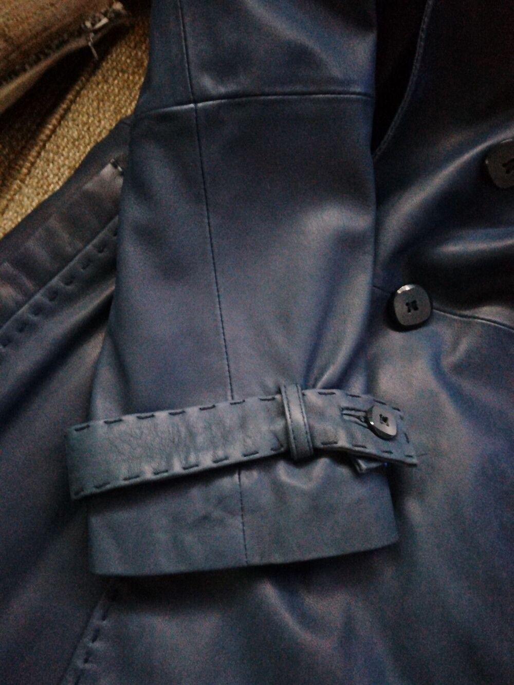 Wilsons Leather Women Blue Belted Genuine Leather Trench Coat Jacket Size XXL - Picture 13 of 16